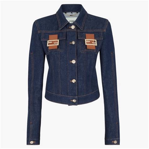 fendi logo motorcycle jacket|fendi denim jacket women's.